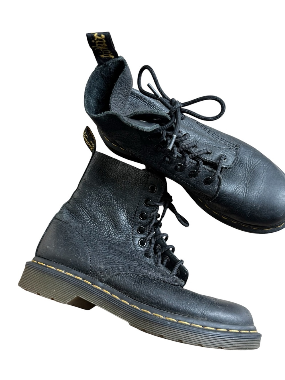 Doc Martens 1460 Pascal Virginia leather lace up boots size 7 women black 8-eye